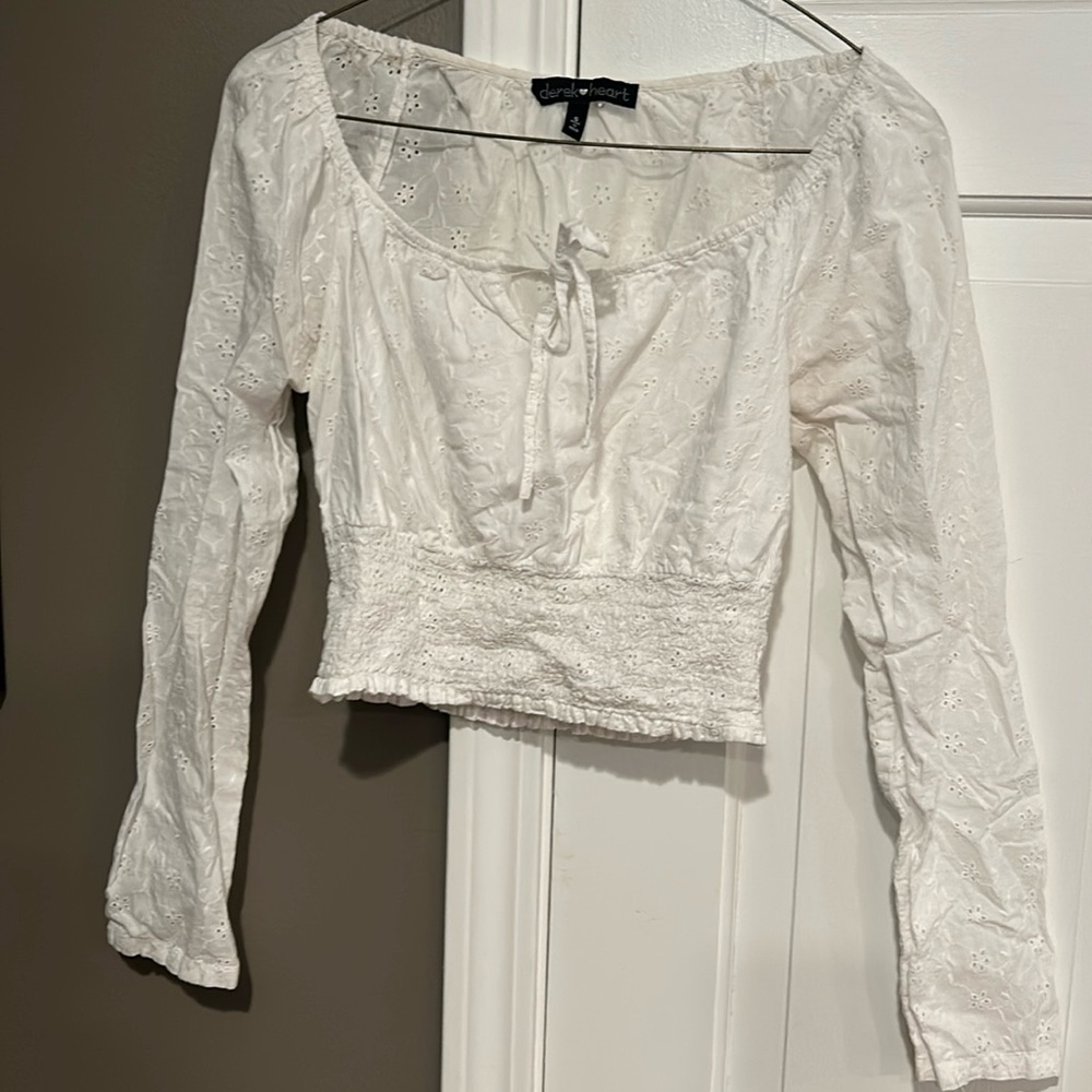Cropped lace blouse